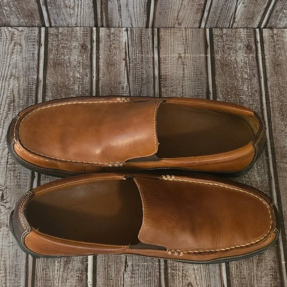 Sz 9 M Mens Cole Haan Tucker Venetian Brown Leather Vibram Sole Loafers Shoes